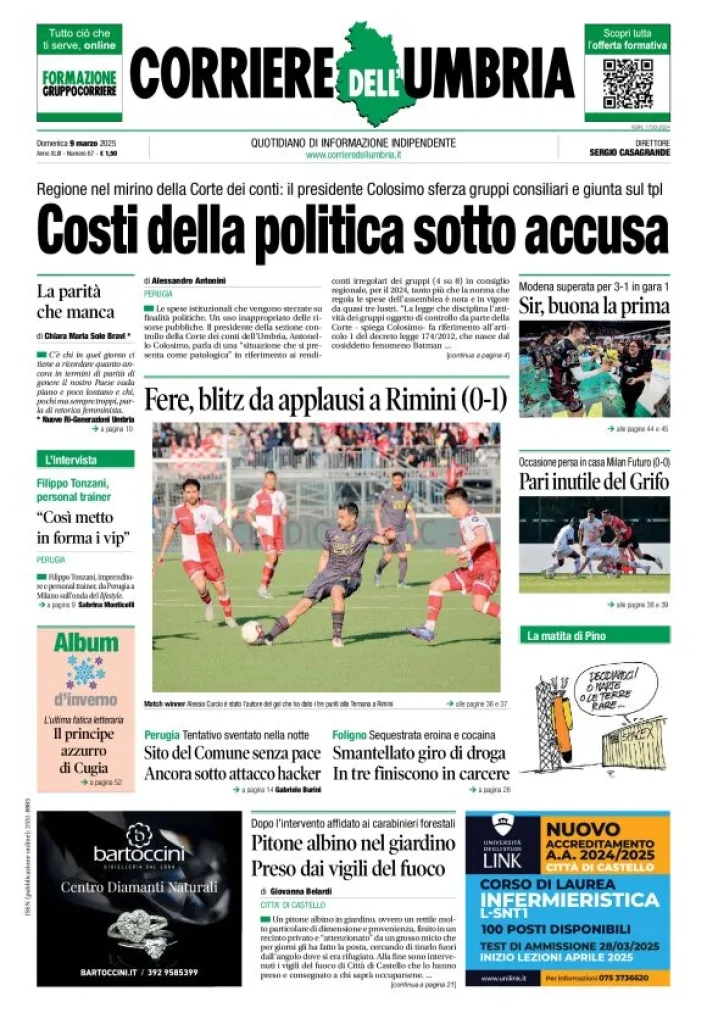 Prima-pagina-corriere umbria-del-2025-03-09